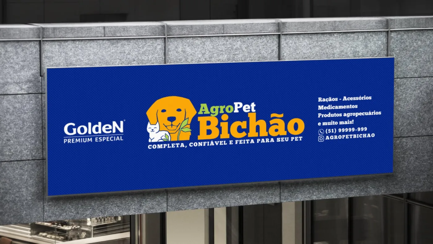 Fachada da Agropet Bichão com a nova identidade visual